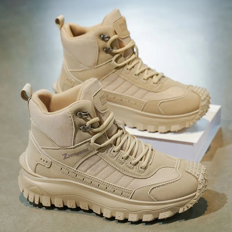 Chaussures de randonnée montantes homme – Bottes outdoor antidérapantes, chaudes et résistantes