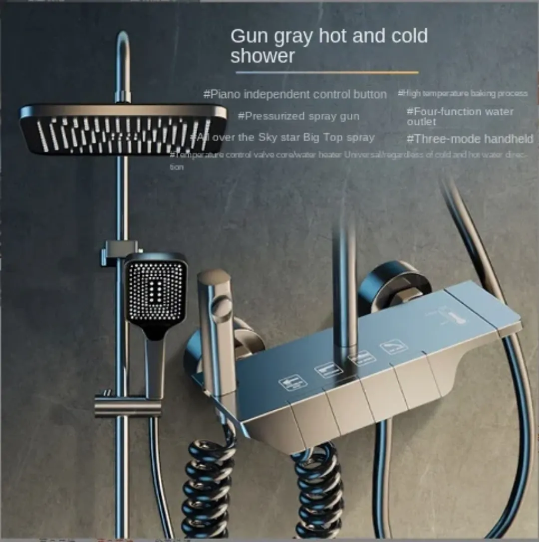 Douche intelligente à affichage LED – Ensemble de douche froide et chaude, contrôle de température numérique 38 °C, design moderne