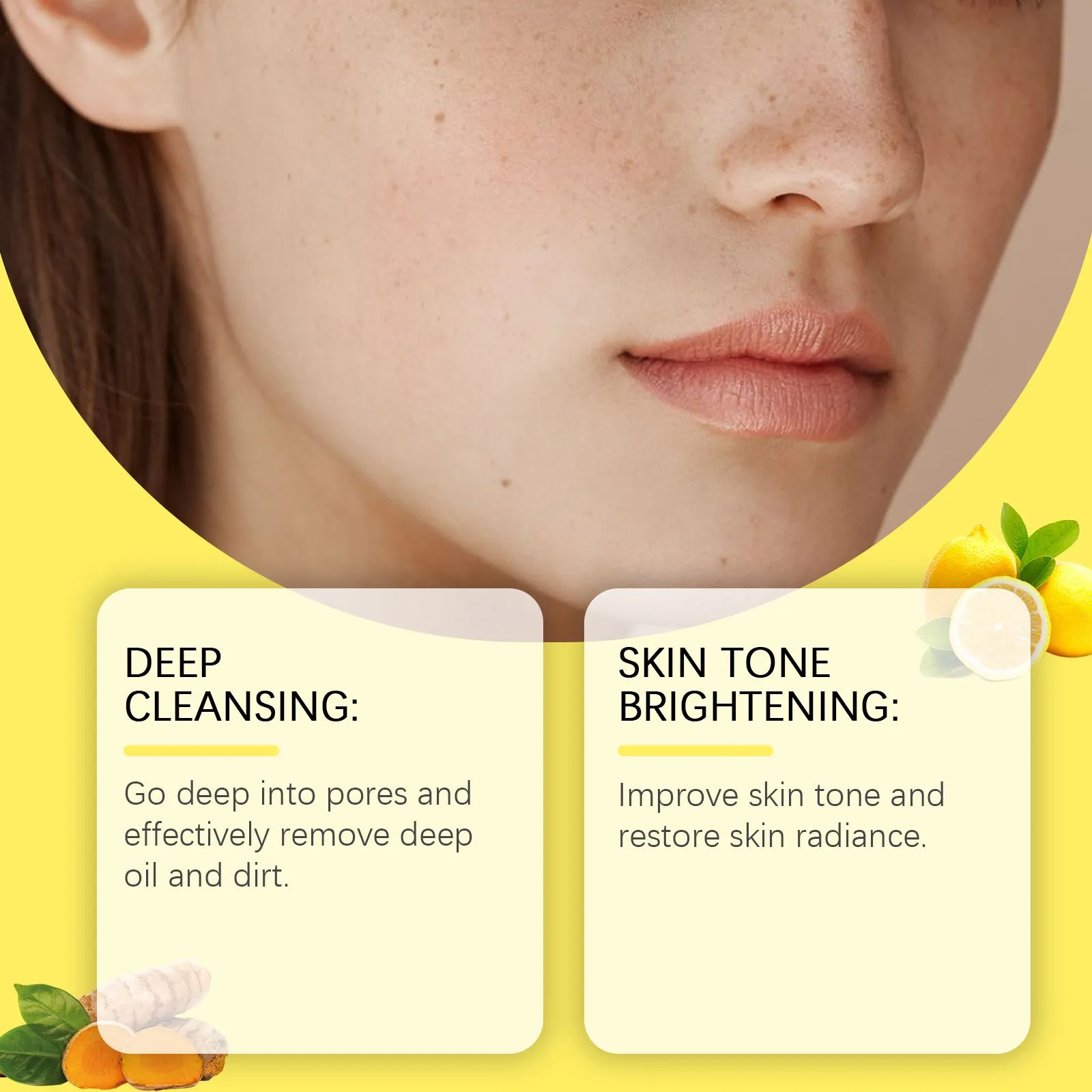 HOYGI Pads nettoyants visage à l’acide kojique & curcuma – Éclat, nettoyage doux et exfoliation légère (55 pard)