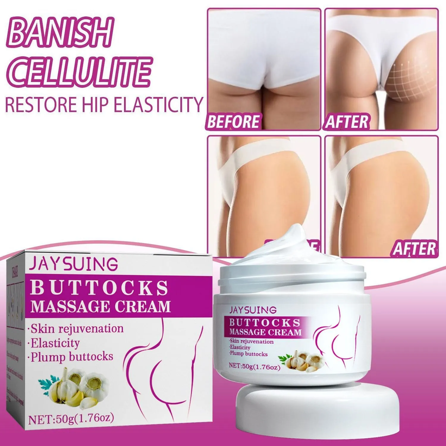 Crème de massage pour les fesses – Soin raffermissant et modelant (50 g)