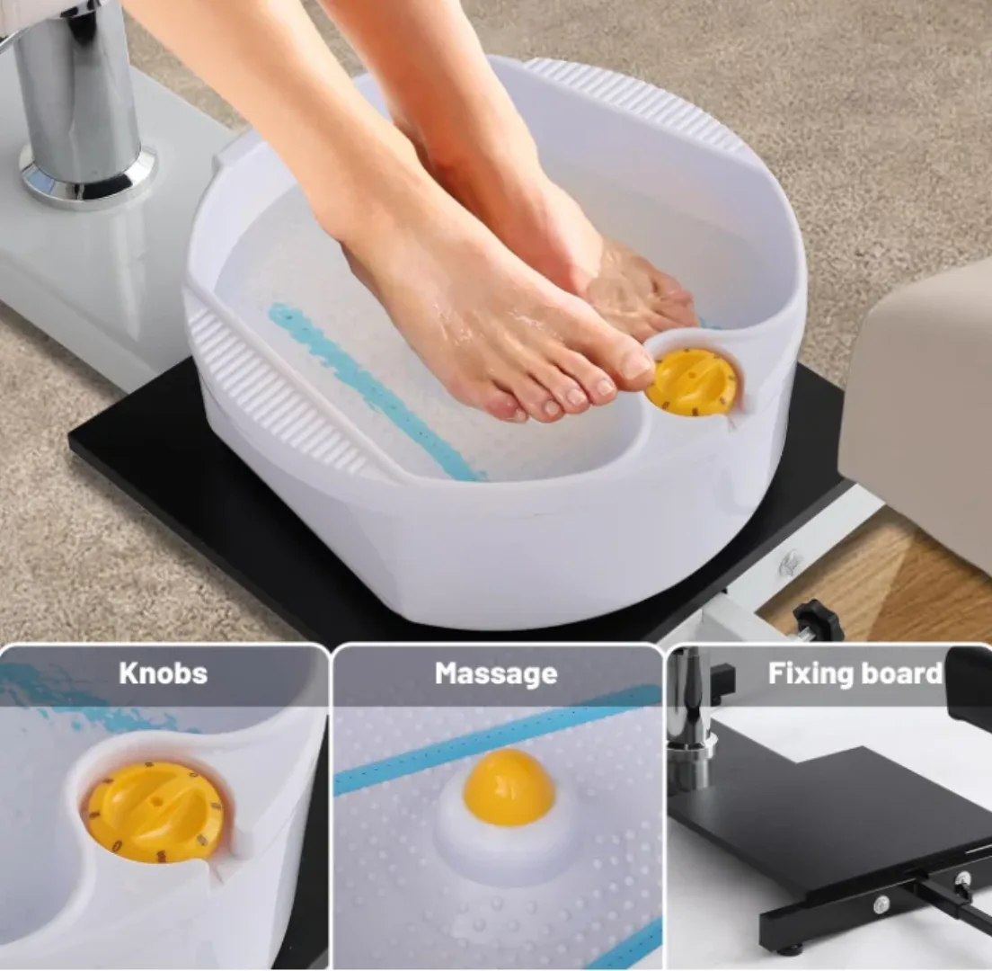 Station de Pédicure Spa de Luxe pour Salon - Fauteuil de Massage Multifonctionnel avec Repose-Pieds