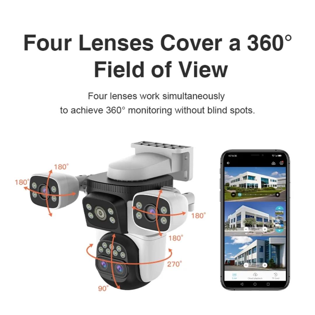 Caméra de Surveillance Extérieure WiFi 4G Connectée Étanche avec Vision Nocturne