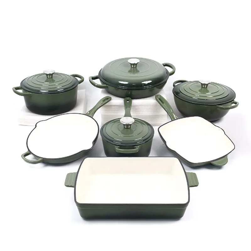 Ensemble de casseroles en fonte émaillée 7 pièces