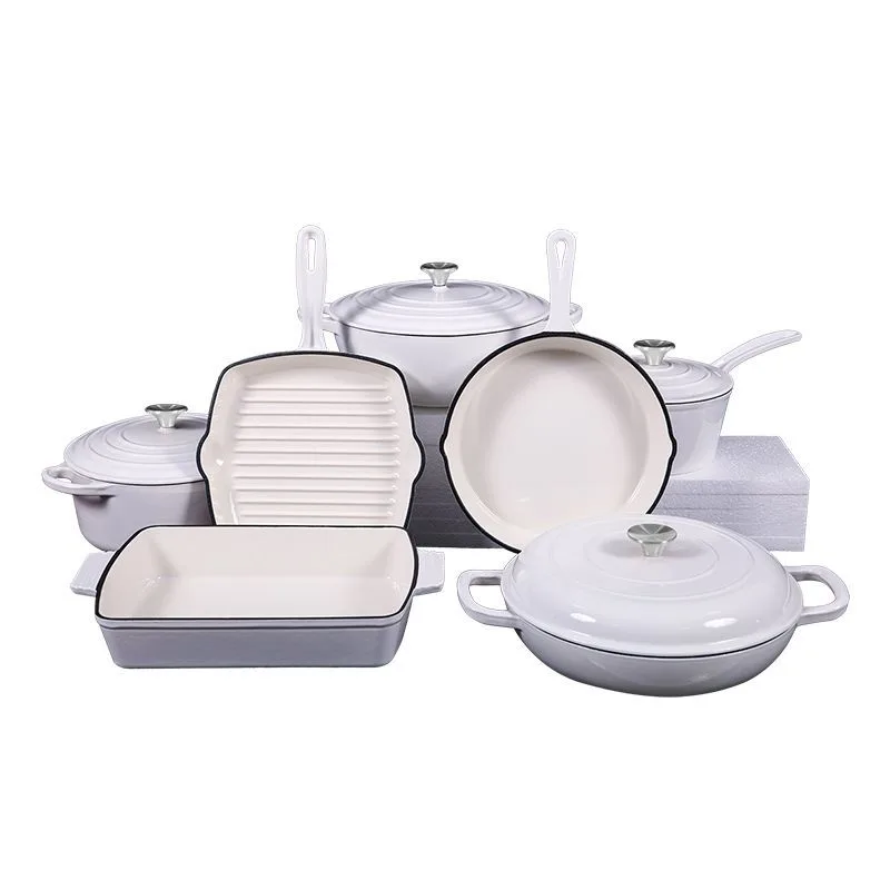 Ensemble de casseroles en fonte émaillée 7 pièces