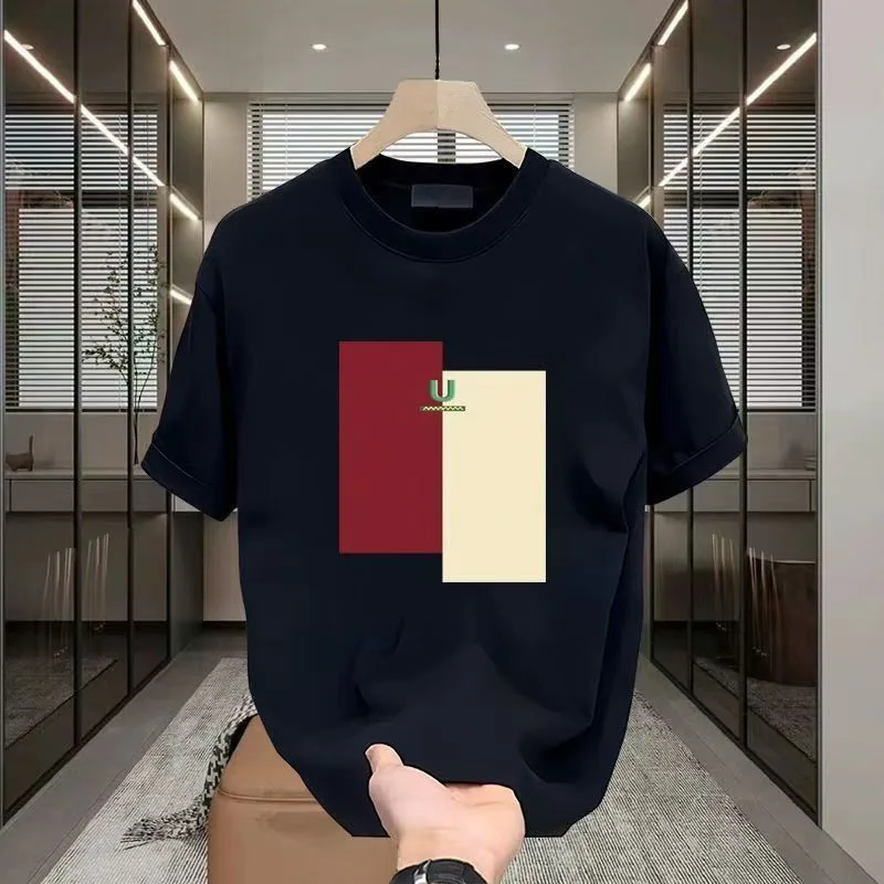T-shirt Homme à Manches Courtes avec Imprimé Géométrique Coloré