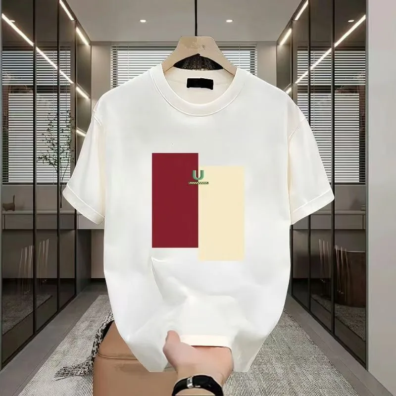 T-shirt Homme à Manches Courtes avec Imprimé Géométrique Coloré